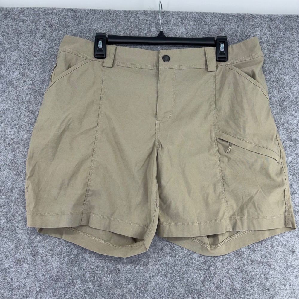 Duluth Trading Co Dry on the Fly Shorts Womens 16 Tan Khaki Hiking Outdoor 46707